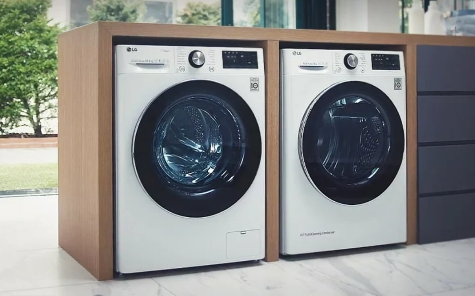 LG Washing Machine and Dryer set in Kitchen